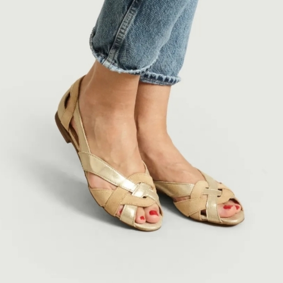 Gorgeous Moustache Clementine leather sandals with cute moustache  embroidery